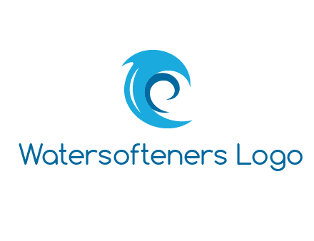 letter c made of waves logo