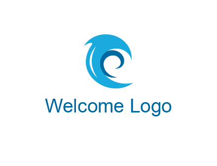letter c made of waves logo