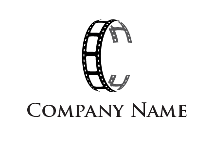 letter C made of film reel logo