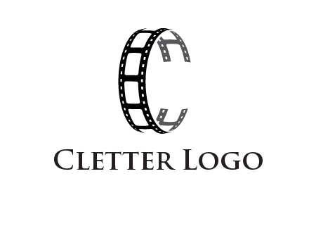 letter C made of film reel logo