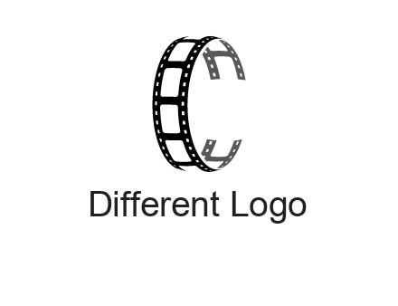 letter C made of film reel logo