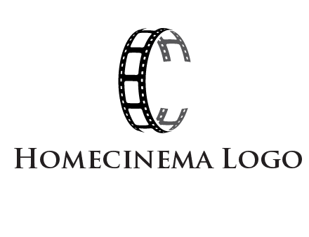 letter C made of film reel logo