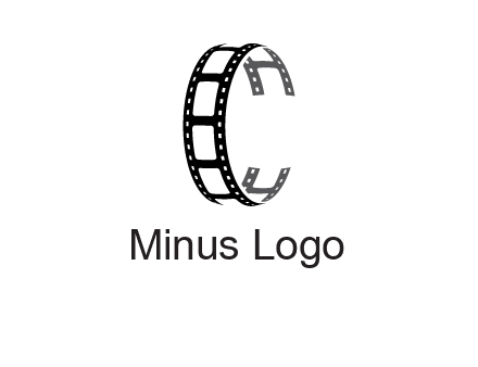 letter C made of film reel logo