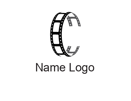 letter C made of film reel logo
