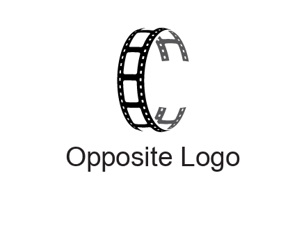 letter C made of film reel logo