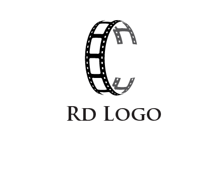 letter C made of film reel logo
