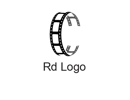 letter C made of film reel logo