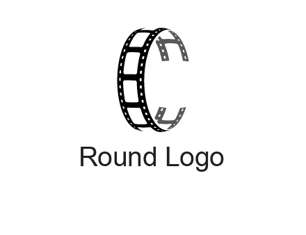 letter C made of film reel logo