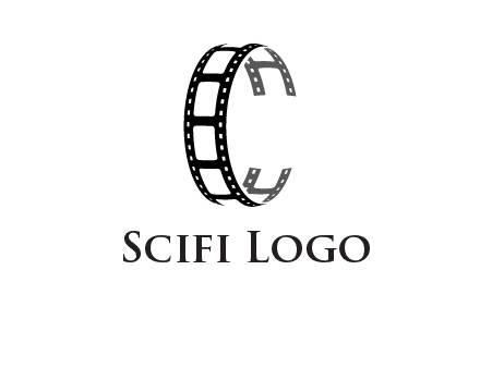 letter C made of film reel logo
