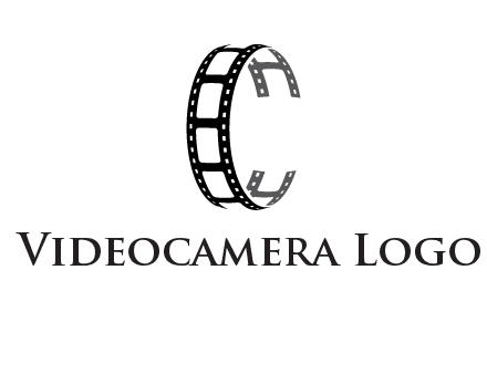 letter C made of film reel logo