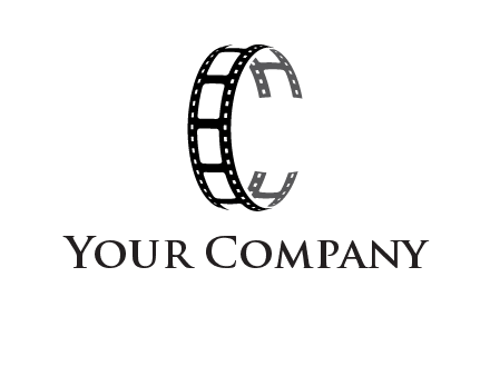 letter C made of film reel logo