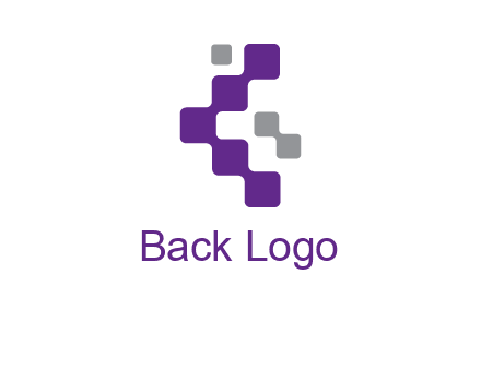 letter C made of square technology connection logo
