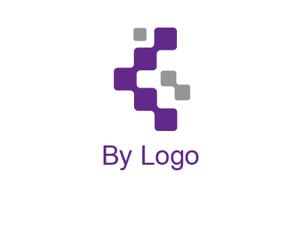 letter C made of square technology connection logo