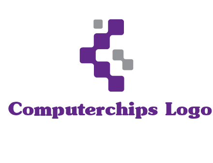 letter C made of square technology connection logo