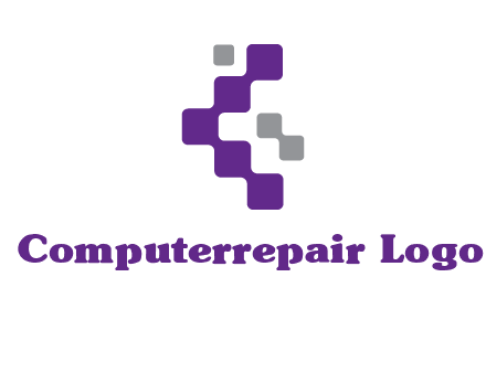 letter C made of square technology connection logo