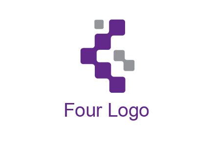 letter C made of square technology connection logo