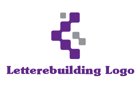 letter C made of square technology connection logo