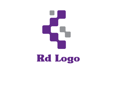 letter C made of square technology connection logo