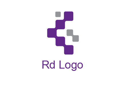 letter C made of square technology connection logo
