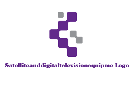 letter C made of square technology connection logo