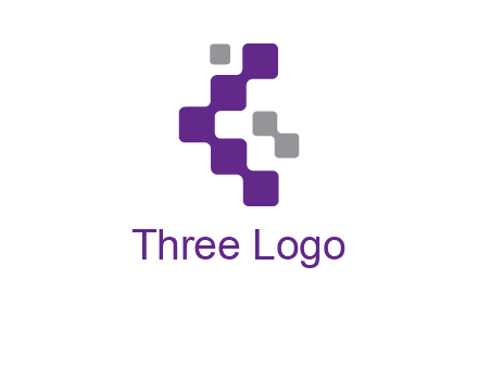 letter C made of square technology connection logo