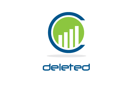 financial bar and circle inside letter C logo