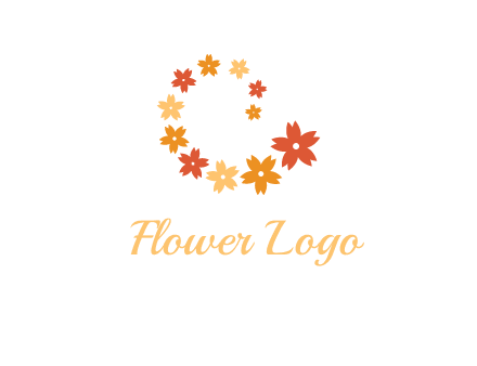 letter c made of flowers logo