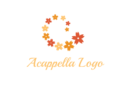 letter c made of flowers logo