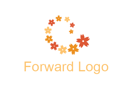 letter c made of flowers logo