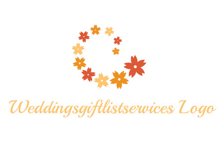 letter c made of flowers logo
