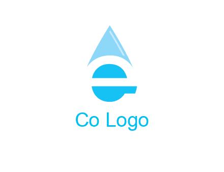 letter e incorporated with water drop logo