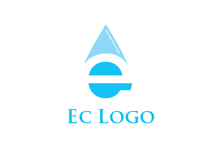 letter e incorporated with water drop logo