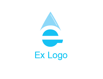 letter e incorporated with water drop logo