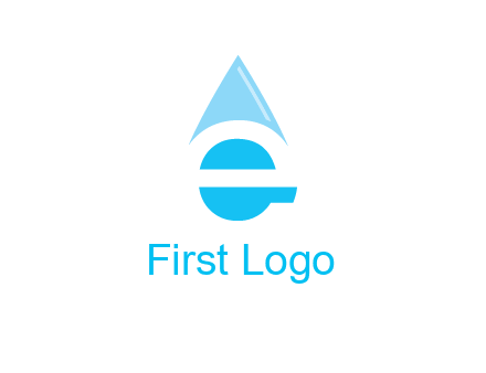 letter e incorporated with water drop logo