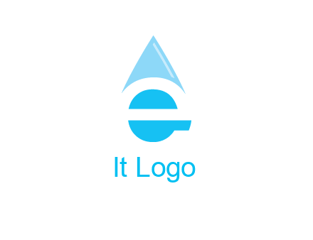 letter e incorporated with water drop logo