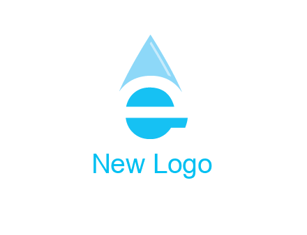 letter e incorporated with water drop logo