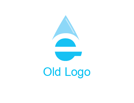 letter e incorporated with water drop logo
