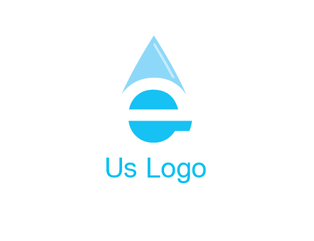 letter e incorporated with water drop logo