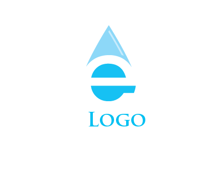 letter e incorporated with water drop logo