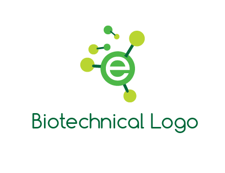 letter e inside circle with chemical bond logo