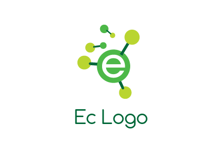 letter e inside circle with chemical bond logo