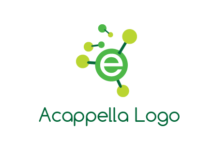 letter e inside circle with chemical bond logo