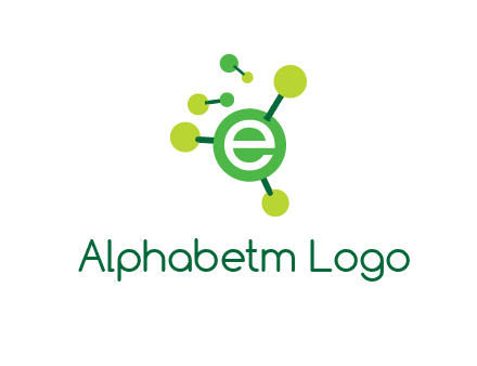 letter e inside circle with chemical bond logo