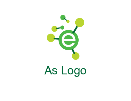 letter e inside circle with chemical bond logo