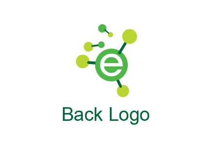 letter e inside circle with chemical bond logo