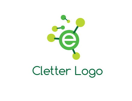 letter e inside circle with chemical bond logo
