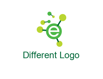 letter e inside circle with chemical bond logo