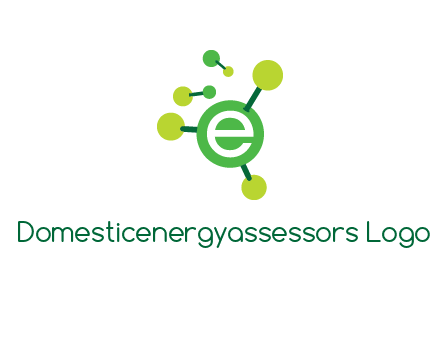 letter e inside circle with chemical bond logo