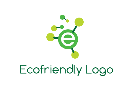 letter e inside circle with chemical bond logo