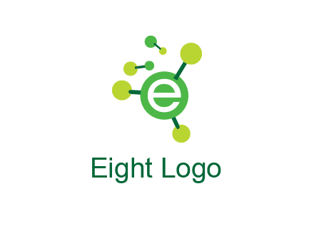 letter e inside circle with chemical bond logo
